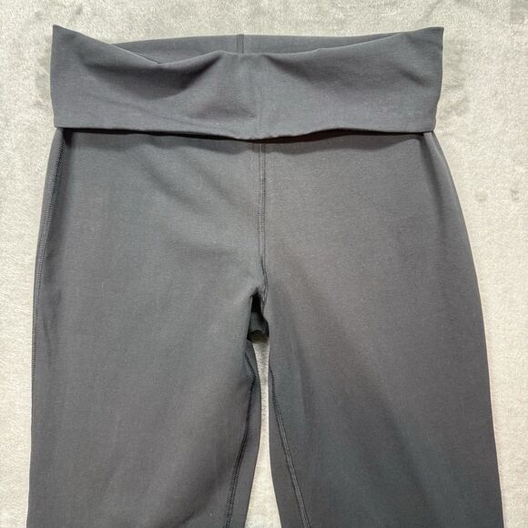 Aeropostale Aero Foldover Flare Leggings Women L Black Solid Stretch Adjustable - Picture 4 of 12